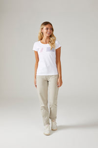 Womens White Scoop Neck Fitted T-Shirt Womens White Scoop Neck Fitted T-Shirt