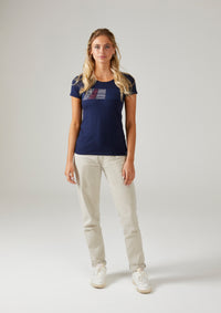 Womens Navy Scoop Neck Fitted T-Shirt Womens Navy Scoop Neck Fitted T-Shirt