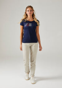 Womens Navy Scoop Neck Fitted T-Shirt Womens Navy Scoop Neck Fitted T-Shirt