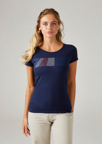 Womens Navy Scoop Neck Fitted T-Shirt Womens Navy Scoop Neck Fitted T-Shirt
