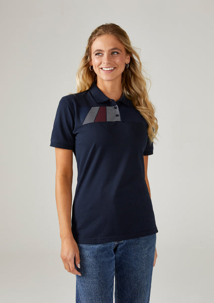 Womens Navy Slim Fit Polo