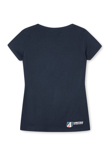 Womens Navy Scoop Neck Fitted T-Shirt